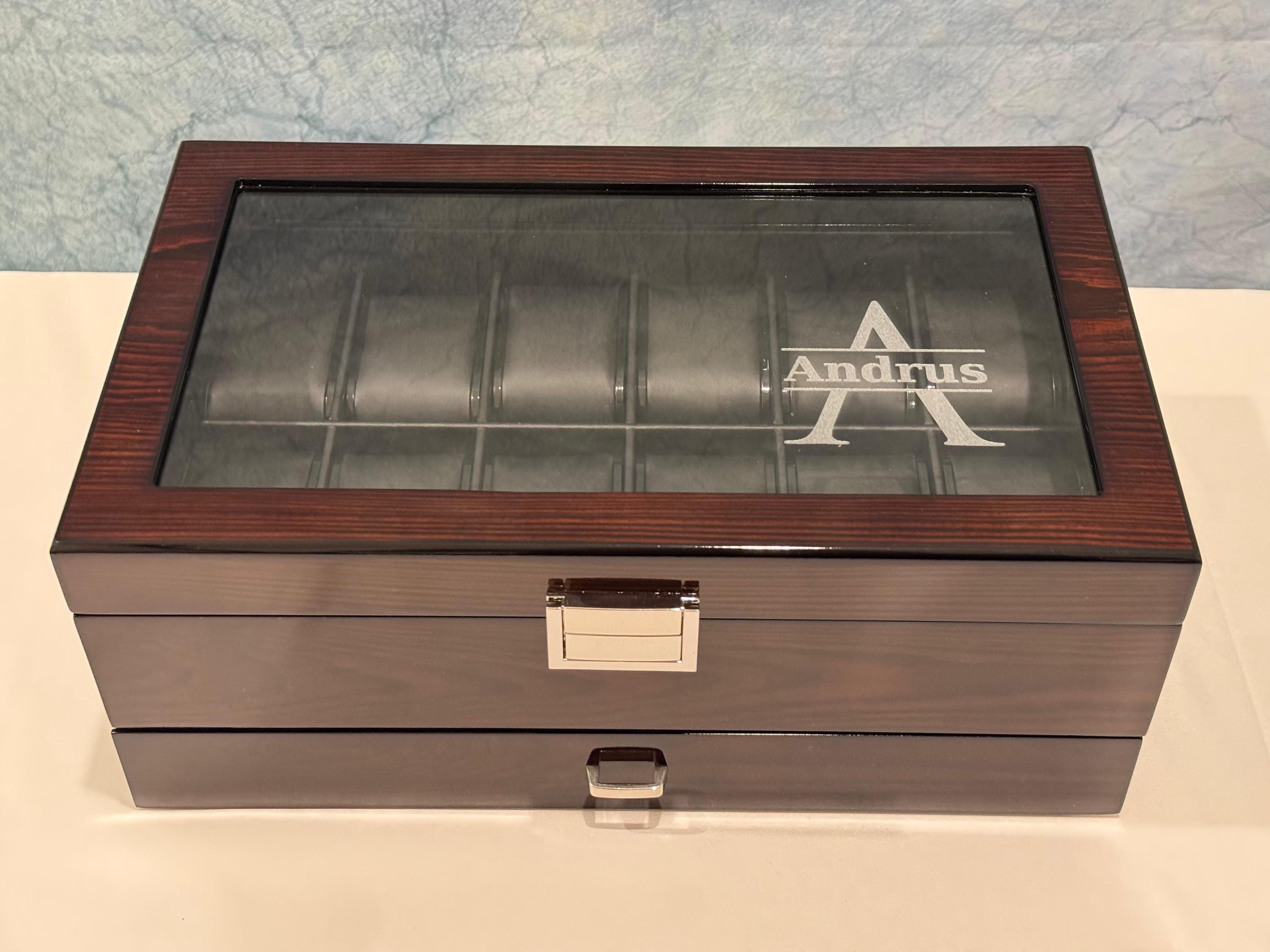 Custom Watch Box For Men, Personalized Gift for Him, Personalized Watch Case, Gifts for Him Husband Teachers, Custom Fathers day Gift