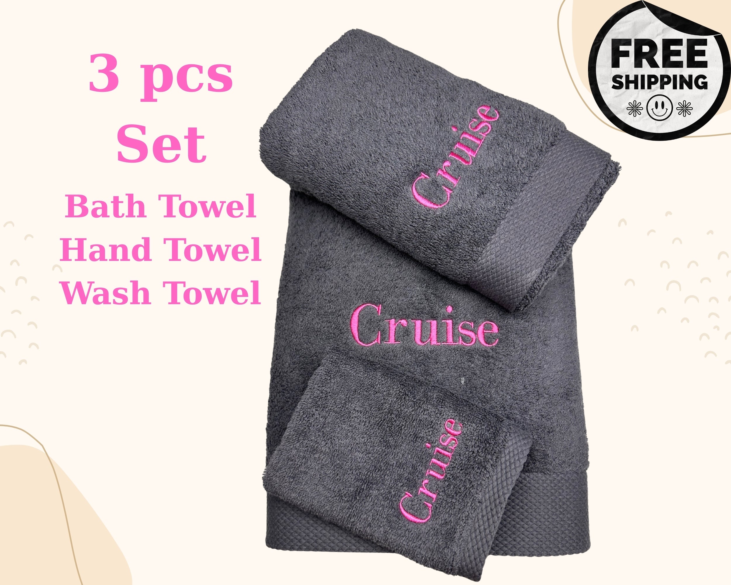 Custom Turkish Cotton Towel – Personalized Monogram, Name or Logo | Luxury Embroidered Gift