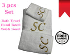 Custom Turkish Cotton Towel – Personalized Monogram, Name or Logo | Luxury Embroidered Gift