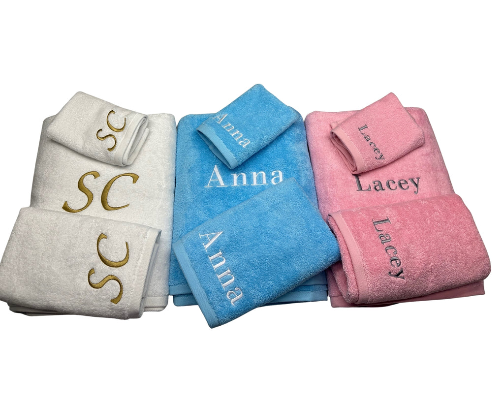Custom Turkish Cotton Towel – Personalized Monogram, Name or Logo | Luxury Embroidered Gift