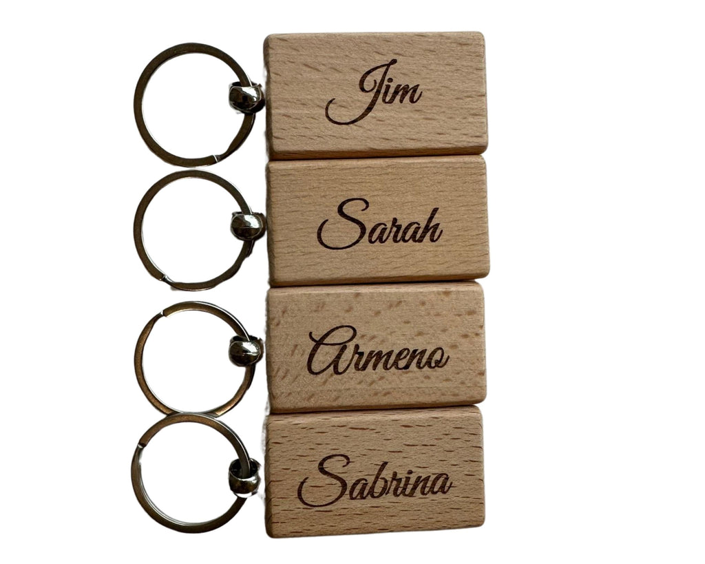 Personalized Wooden Keychains - Custom Engraved Wooden Keychain Gift for Home Car Office - Laser Engraved Gifts - Anniversary Gifts