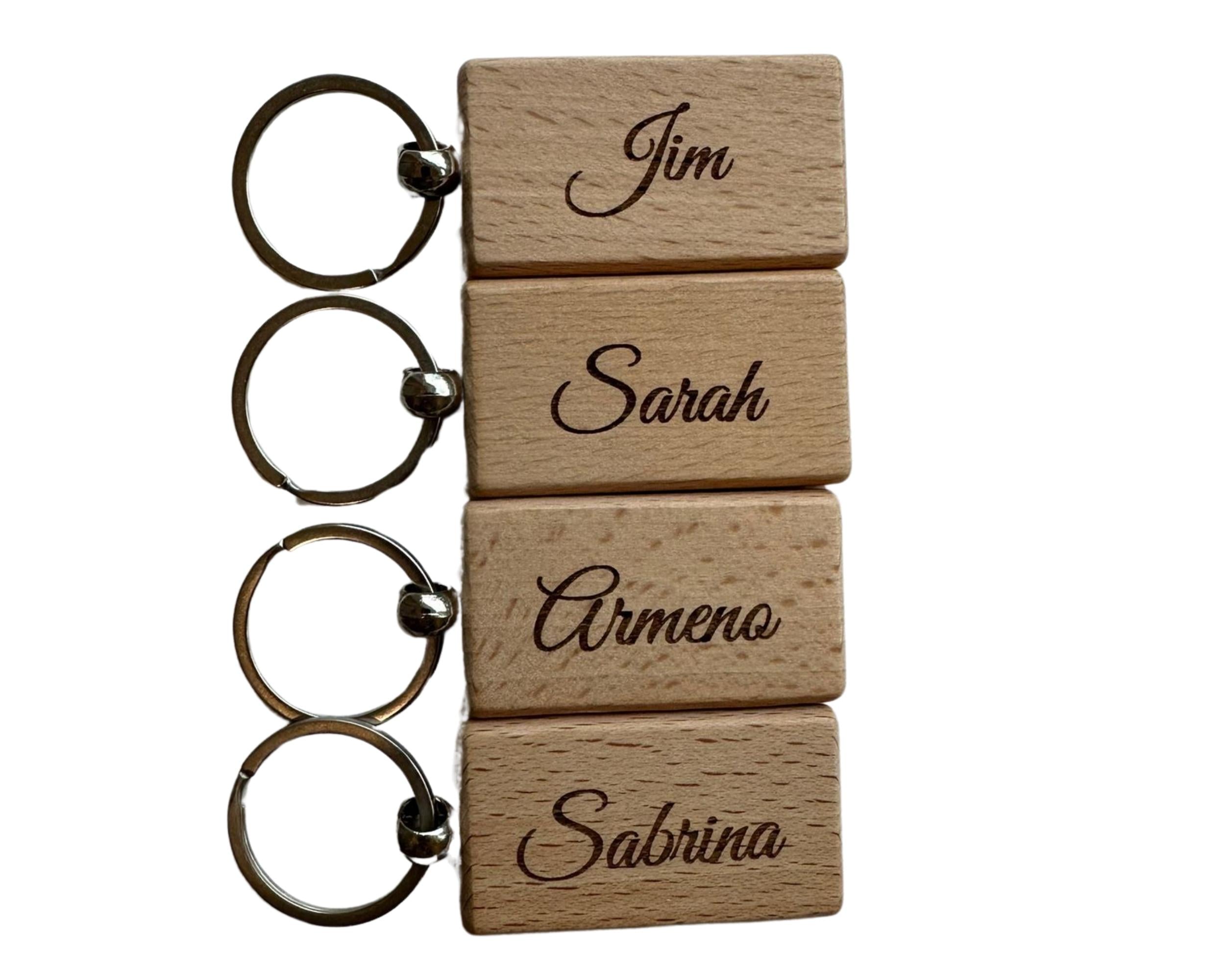 Personalized Wooden Keychains - Custom Engraved Wooden Keychain Gift for Home Car Office - Laser Engraved Gifts - Anniversary Gifts