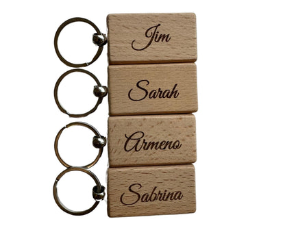 Custom Engraved Wooden Keychain