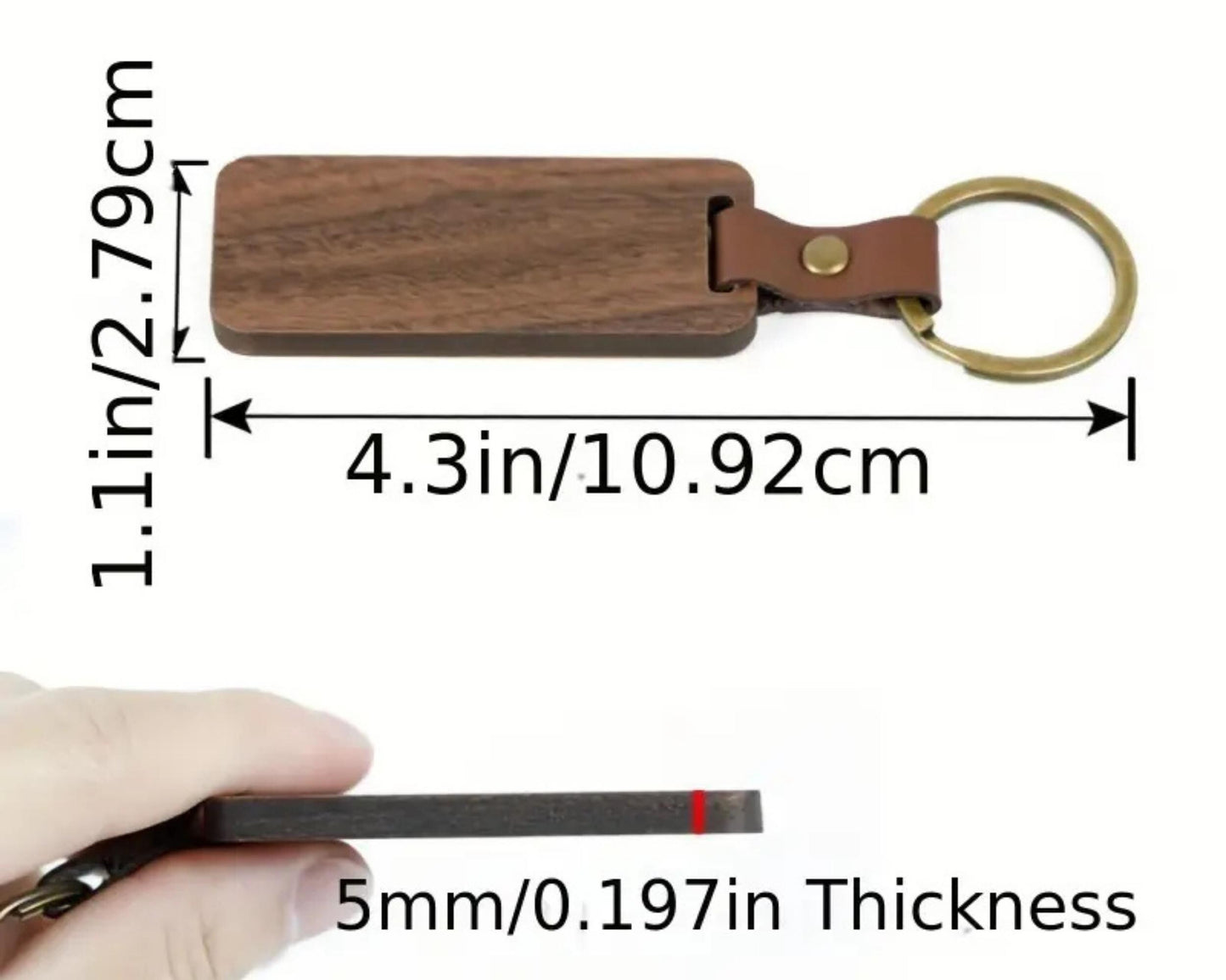 Custom Engraved Wooden Keychain