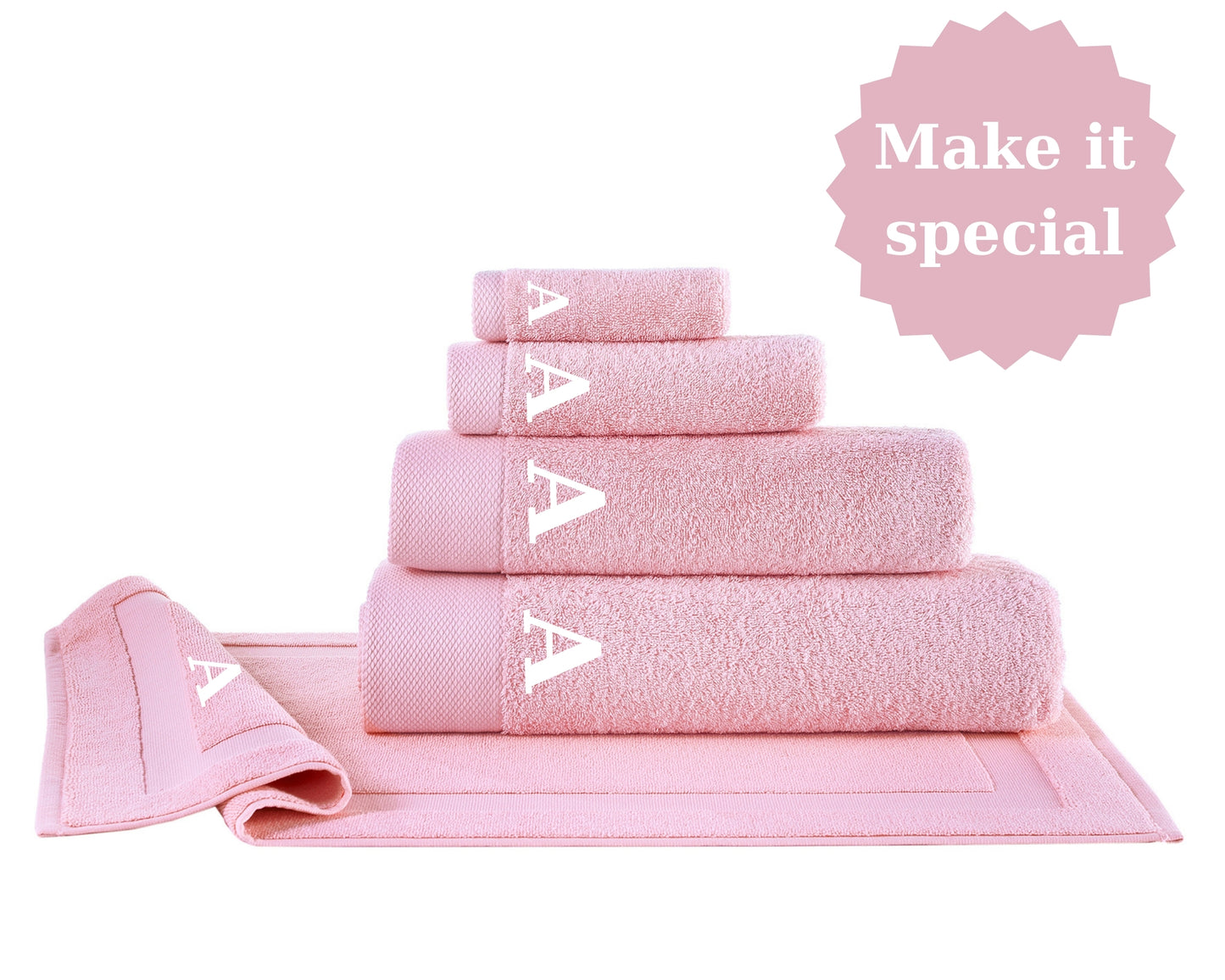 Personalized Bath Towel Set, Custom Turkish Bath Towels, Name Embroidery Towel - Bath-Hand-Wash  towel