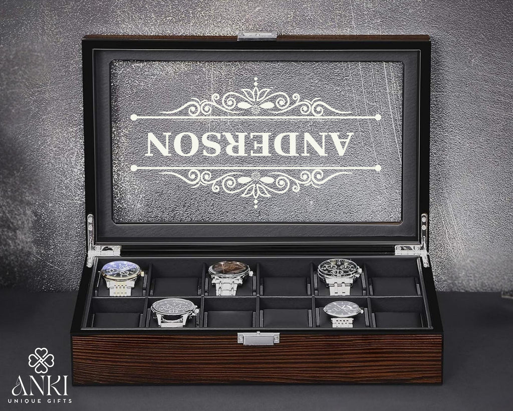 Custom Watch Box For Men, Personalized Gift for Him, Personalized Watch Case, Gifts for Him Husband Teachers, Custom Fathers day Gift