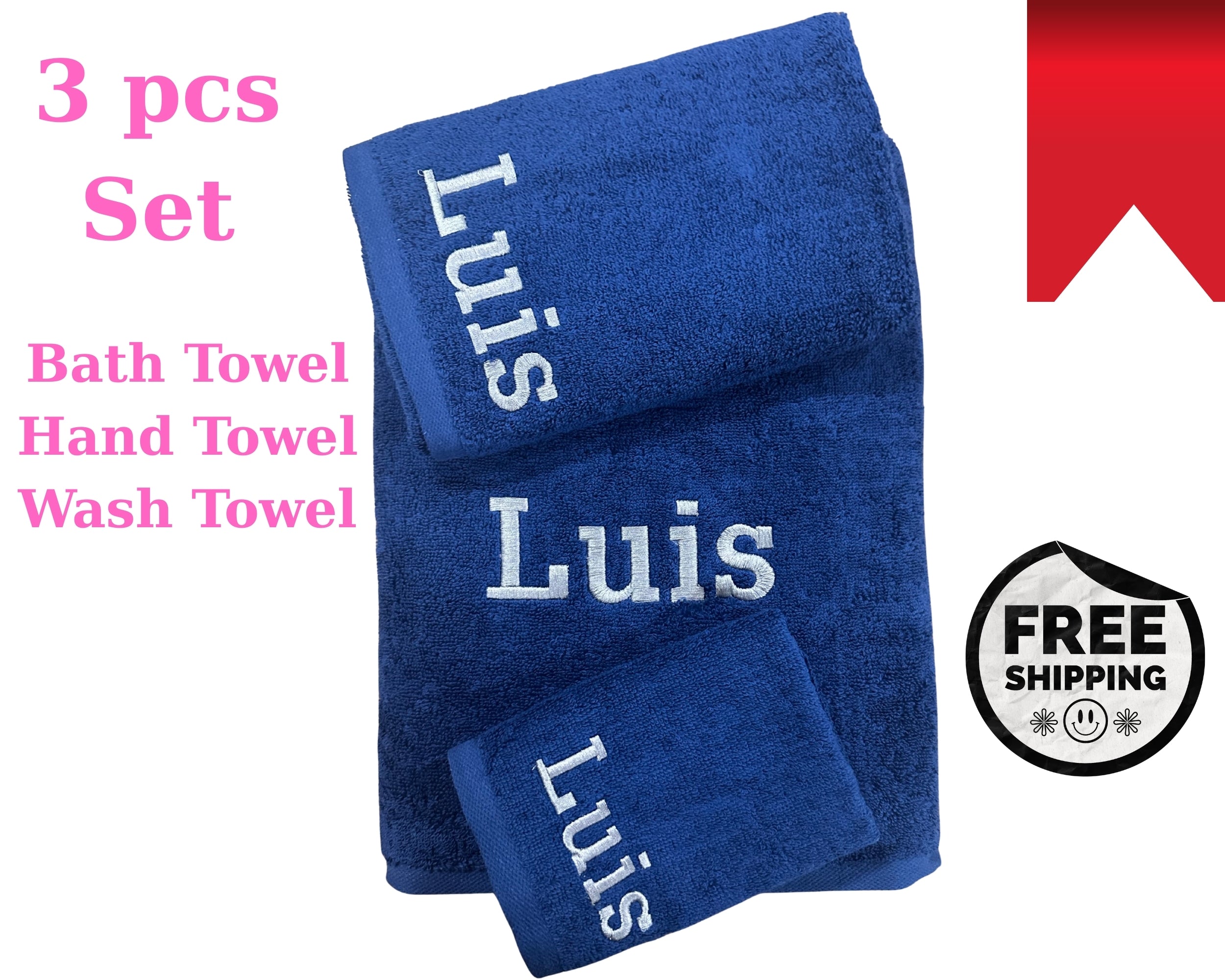 Custom Turkish Cotton Towel – Personalized Monogram, Name or Logo | Luxury Embroidered Gift