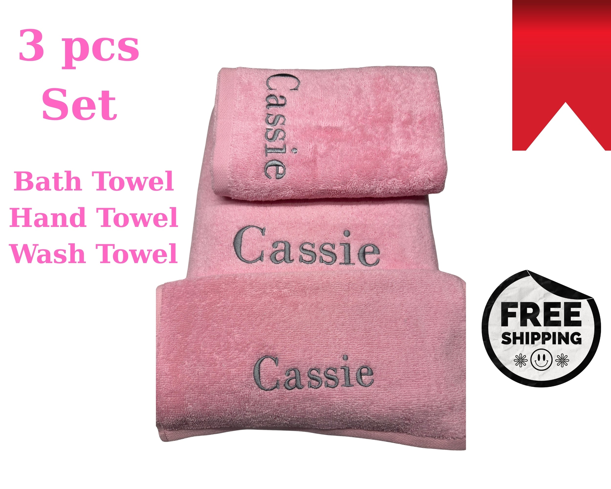 Custom Turkish Cotton Towel – Personalized Monogram, Name or Logo | Luxury Embroidered Gift