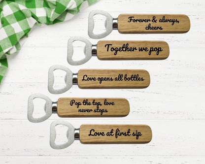 Laser Engraved Wooden Bottle Opener – Custom Personalized