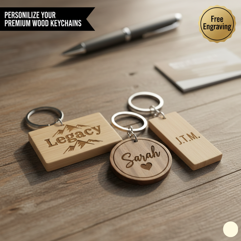 Personalized Wooden Keychains - Custom Engraved Wooden Keychain Gift for Home Car Office - Laser Engraved Gifts - Anniversary Gifts