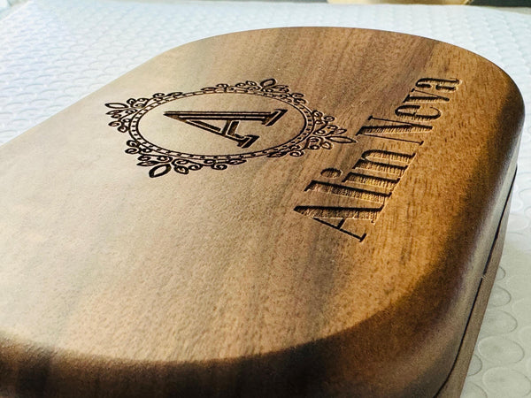 Walnut Jewelry Box with Custom Engraving - alternate view