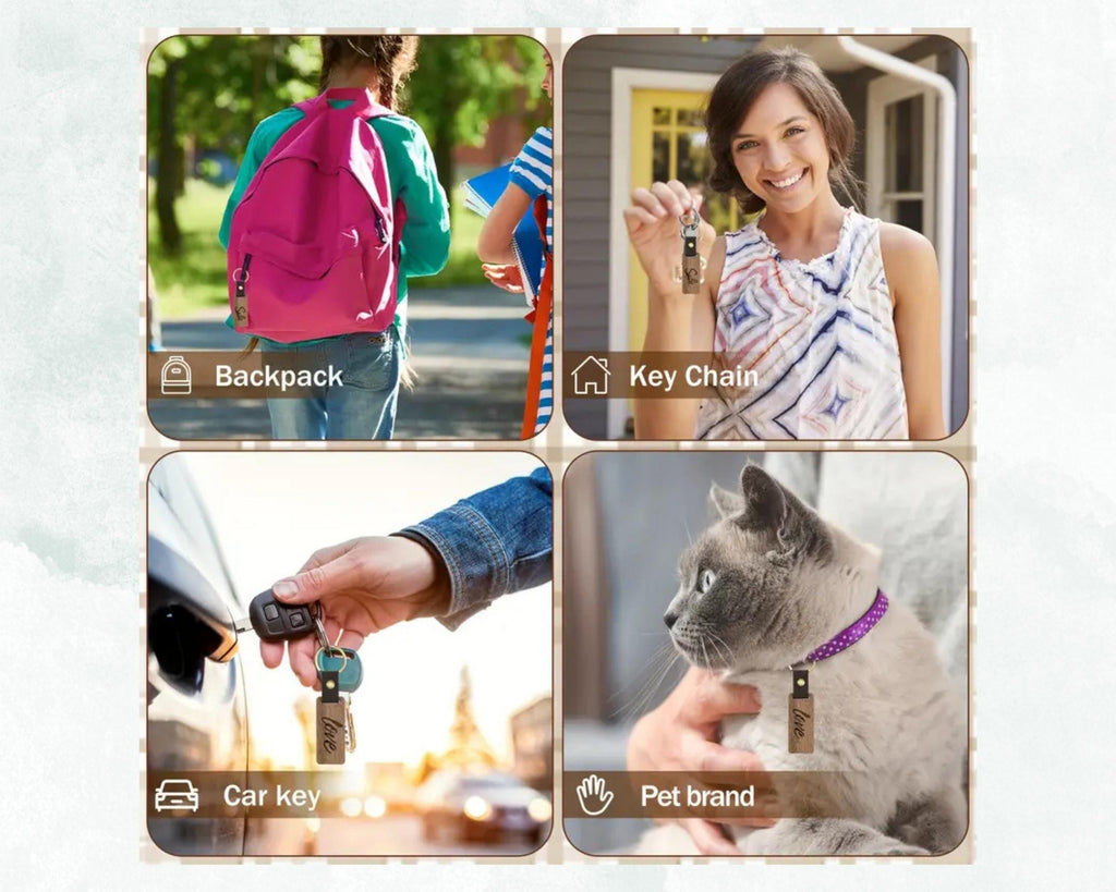 Personalized Wooden Keychains - Custom Engraved Wooden Keychain Gift for Home Car Office - Laser Engraved Gifts - Anniversary Gifts