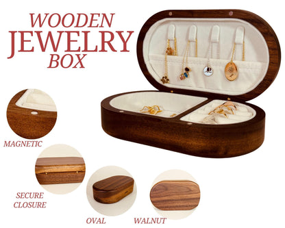 Walnut Jewelry Box with Custom Engraving