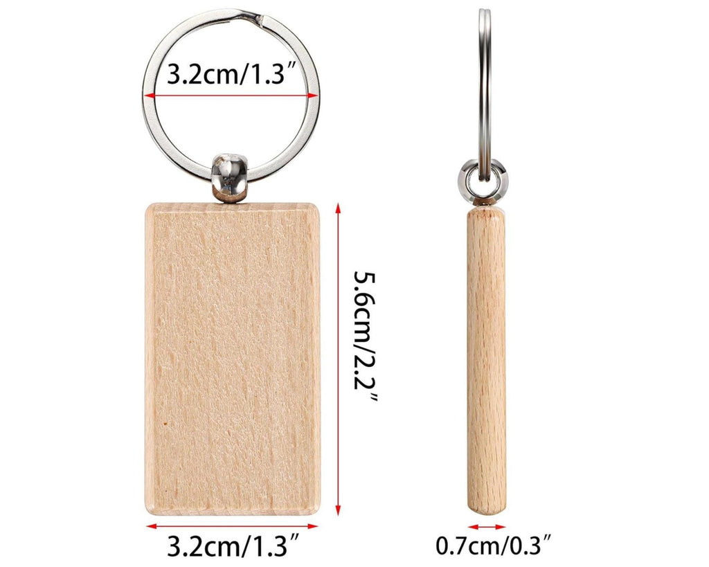 Personalized Wooden Keychains - Custom Engraved Wooden Keychain Gift for Home Car Office - Laser Engraved Gifts - Anniversary Gifts