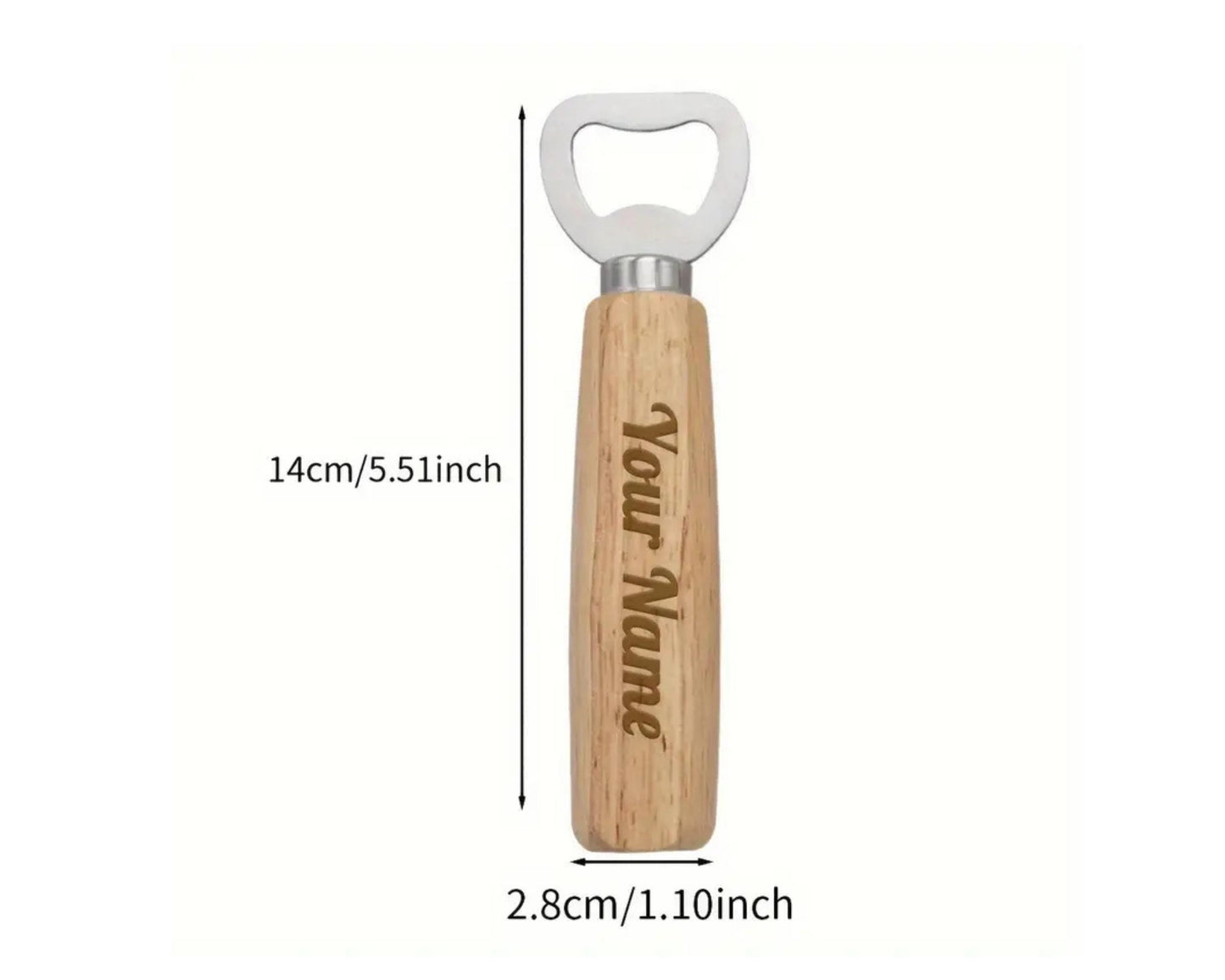Laser Engraved Wooden Bottle Opener – Custom Personalized