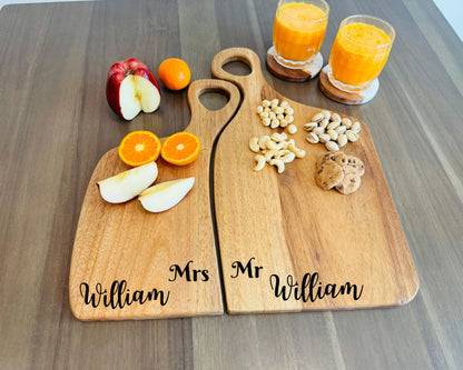 Custom Engraved Acacia Cutting Board for Couples