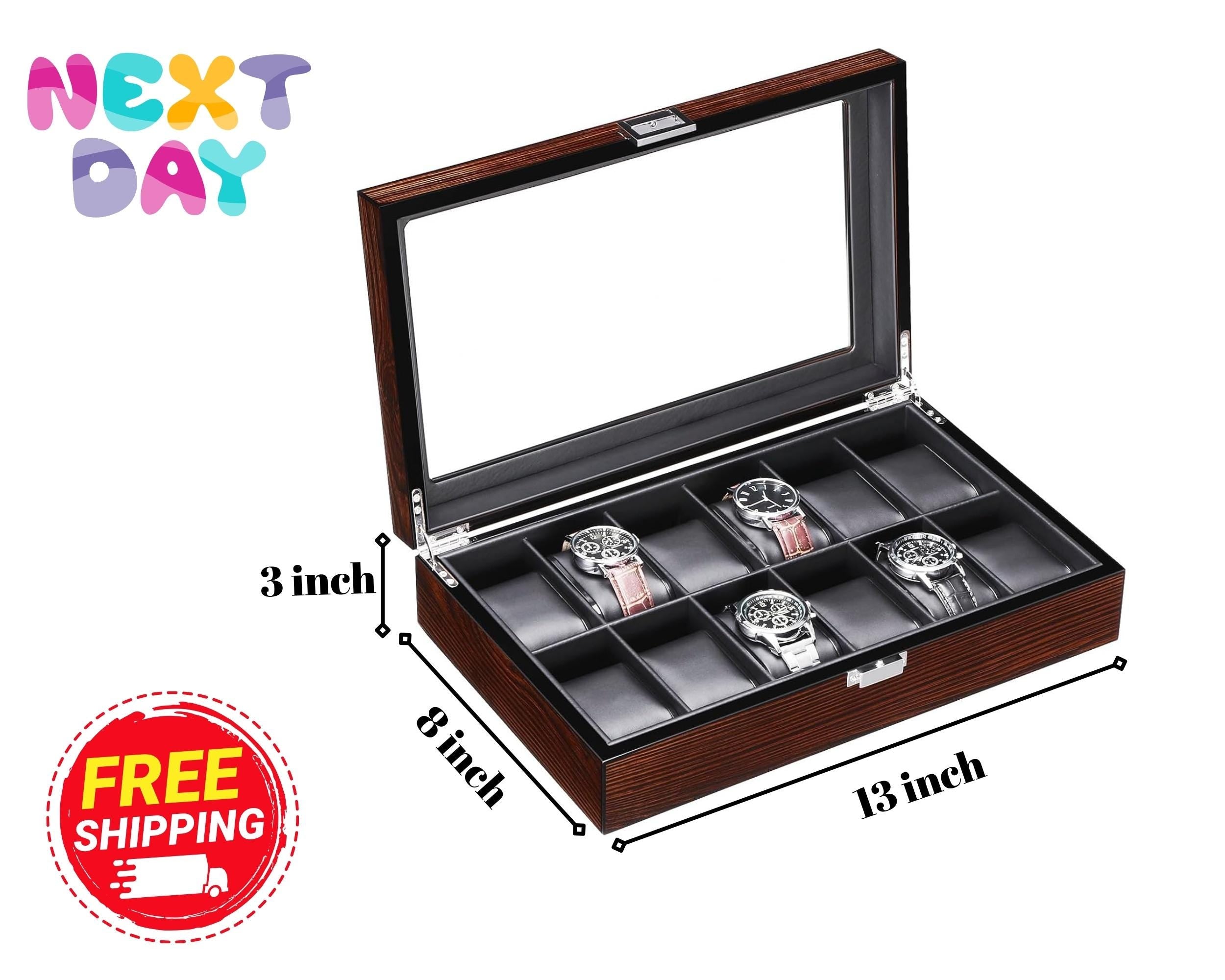 Custom Watch Box For Men, Personalized Gift for Him, Personalized Watch Case, Gifts for Him Husband Teachers, Custom Fathers day Gift