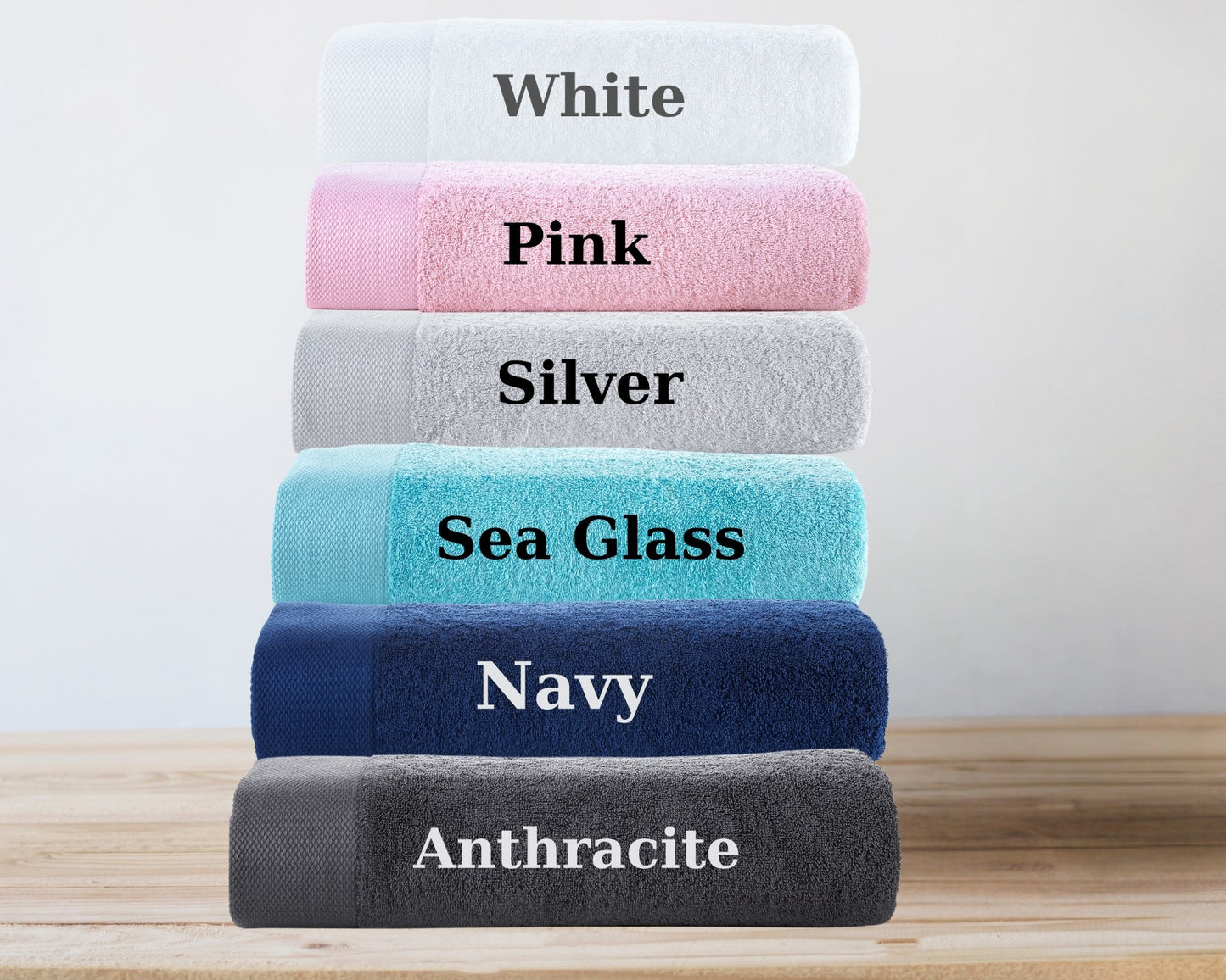Personalized Bath Towel Set, Custom Turkish Bath Towels, Name Embroidery Towel - Bath-Hand-Wash  towel